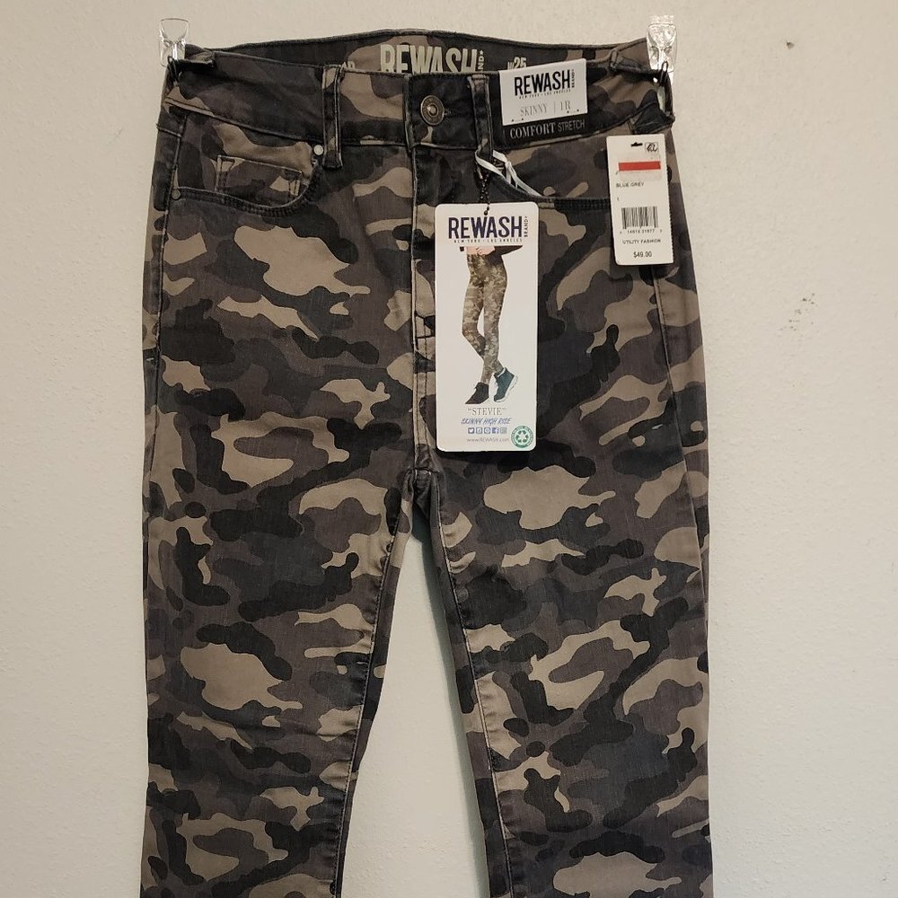 NWT Rewash Camo blue/gray Comfort Stretch, Skinny Jeans